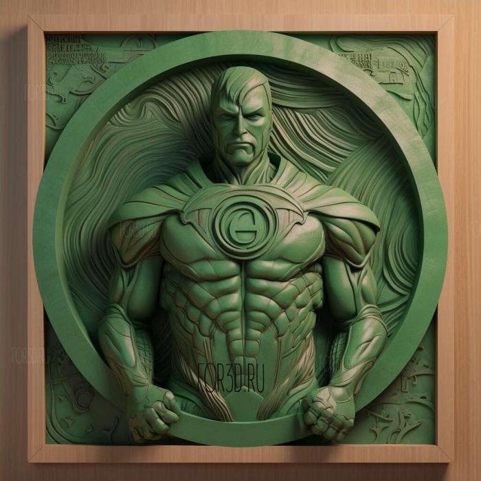 Green Lantern 4 stl model for CNC